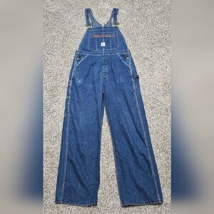 Vintage Pointer Brand Overalls Bibs Mens 32x29.5 Carpenter Denim Made In USA EUC